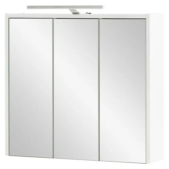 Schildmeyer LED-Spiegelschrank Flag/Carlos (B x H: 65 x 60 cm, Holz, Weiß Glänzend)