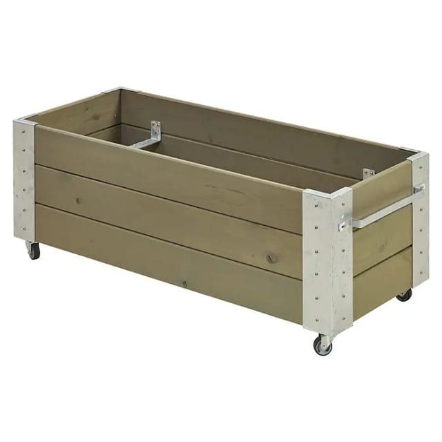 Plus Pflanzkasten Cubic (Außenmaß (L x B x H): 120 x 50 x 45 cm, Holz, Grau/Braun)