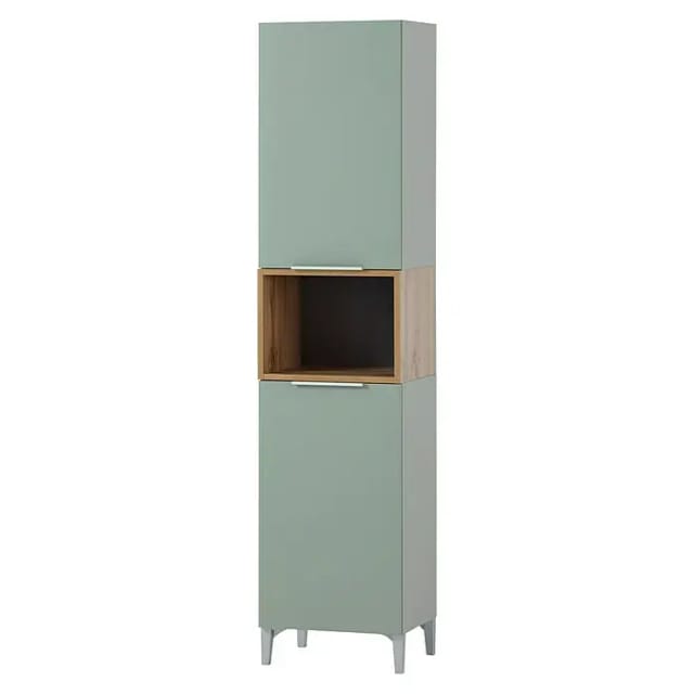 Schildmeyer Smilla Hochschrank (B x T x H: 40,2 x 31,9 x 175,5 cm, Pistazie/Eiche Landhaus, Matt)