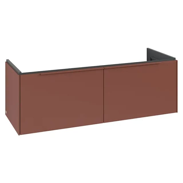 Villeroy & Boch Subway 3.0 Waschbeckenunterschrank (Wine Red, Anzahl Schubladen: 2 Stk., Farbe Griff: Monochrom, B x T x H: 127,2 x 47,8 x 42,9 cm)