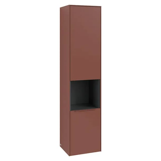 Villeroy & Boch Subway 3.0 Hochschrank (B x T x H: 40 x 36,2 x 171 cm, 1x offenes Fach, 2x Tür, Wine Red, Farbe Griff: Wine Red, DIN Anschlag: Links)