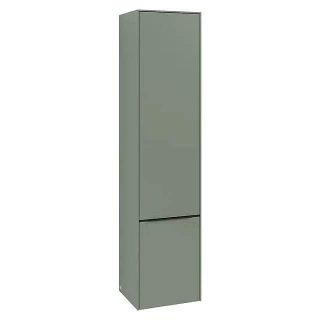 Villeroy & Boch Subway 3.0 Hochschrank (B x T x H: 40 x 36,2 x 171 cm, 2x Tür, Soft Green, Farbe Griff: Volcano black, DIN Anschlag: Links)