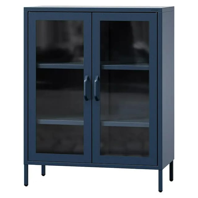 Jan Nowak Vitrine Gina (B x T x H: 80 x 40 x 101,5 cm, Dunkelblau)