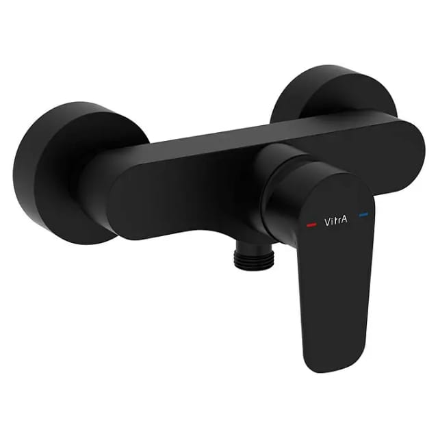 VitrA Flow Soft Brausearmatur (Ausladung: 12,7 cm, Schwarz, Matt)