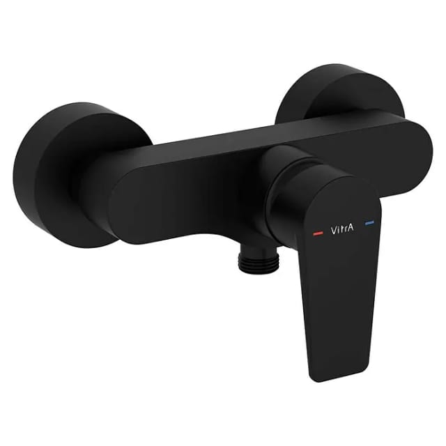 VitrA Flow Square Brausearmatur (Ausladung: 12,7 cm, Schwarz, Matt)