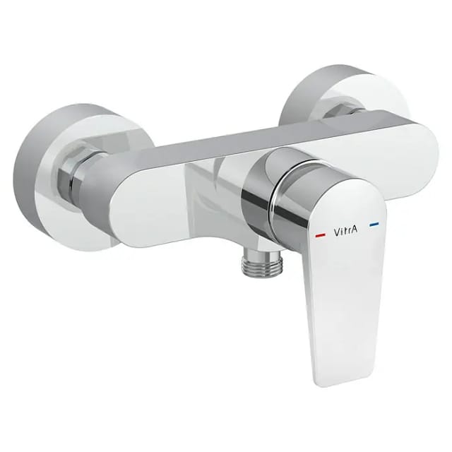 VitrA Flow Square Brausearmatur (Ausladung: 12,7 cm, Chom, Glänzend)