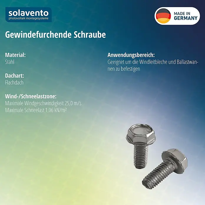 Solavento Schraube (Metall, Geeignet für: Flachdach)