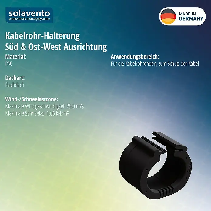 Solavento Kabelrohr-Halterung (Geeignet für: Flachdach, Ost-West- und Süd- Ausrichtung)