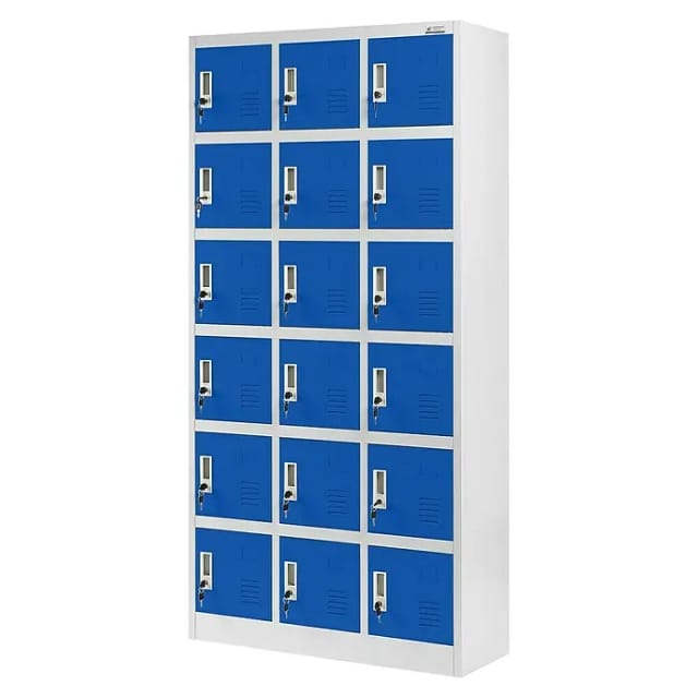 Jan Nowak Schließfachschrank Karol (Anzahl Fächer: 18 Stk., Grau/Blau)