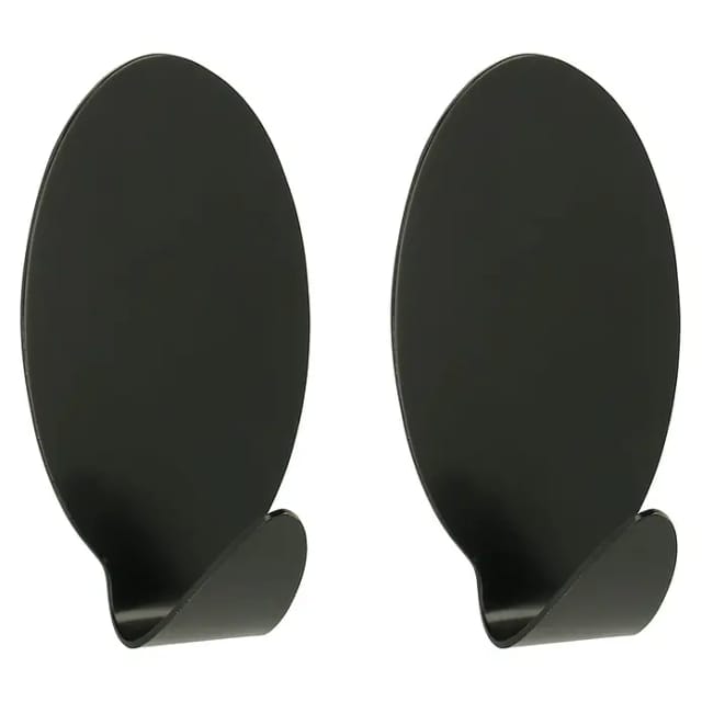 Metaltex Aufhängehaken Jumbo (Schwarz, 2,5 x 3,4 cm, 2 Stk., Stahl)