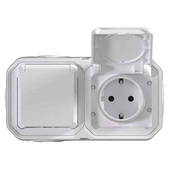 Legrand Schutzkontaktsteckdose Plexo New (Weiß, 250 V, 10 A, Schrauben)