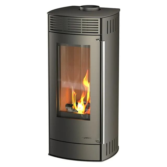 Kaminofen Alpha (6 kW, Raumheizvermögen: 172 m³, Material Verkleidung: Stahl, Farbe Verkleidung: Gussgrau)