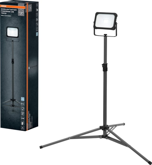 Ledvance LED Baustrahler Tripod (20 W, 2.000 lm, 6.500 K, 1.070 x 920 x 1.550 mm, IP54)