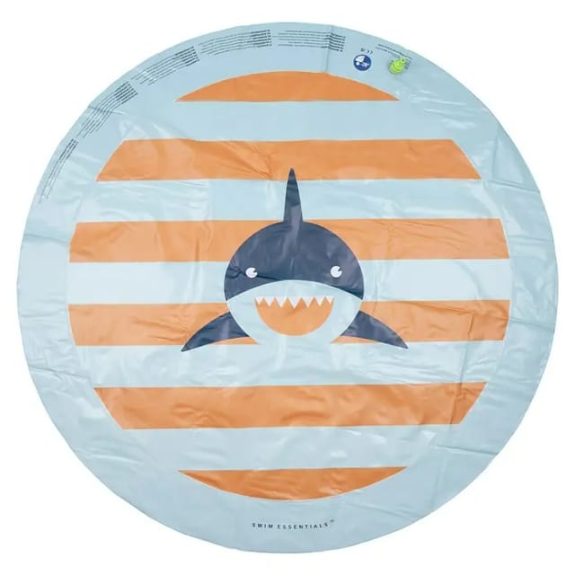 Swim Essentials Wassermatte Shark (Durchmesser: 150 cm, Blau/Orange)