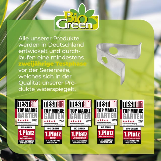 BioGreen Montageklammer V-Haken (10 Stk., Passend für: Alle gängigen Gewächshaus Profile)