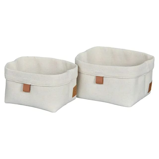 Store It Premium Bad-Aufbewahrungskorb (22 x 18 x 16 cm, Baumwolle, Beige)
