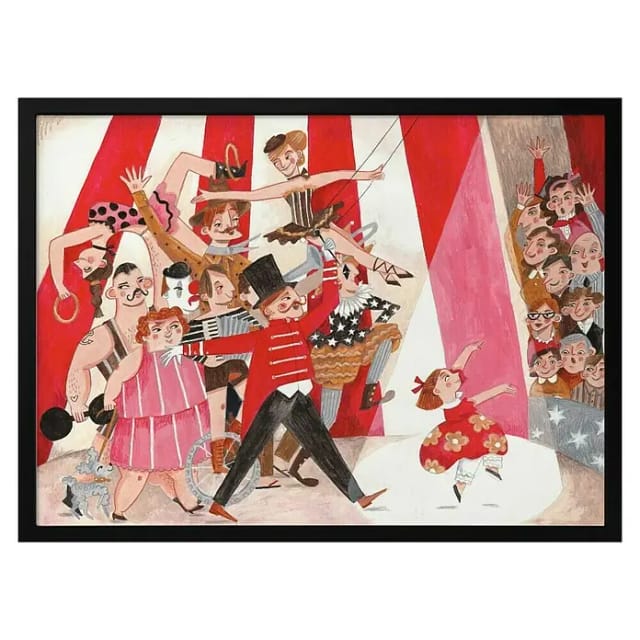 Papermoon Bild (Circus in the City, B x H: 70 x 50 cm, Ohne Passepartout, Rahmen Schwarz)