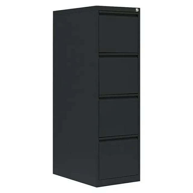 Lüllmann Hängeregisterschrank (H x B x T: 132 x 40 x 62 cm, Tiefschwarz, Fertig montiert, Anzahl Schubladen: 4 Stk.)