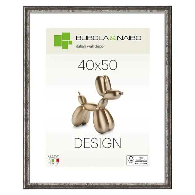 Bubola & Naibo Holzrahmen Linda (40 x 50 cm, Silber)