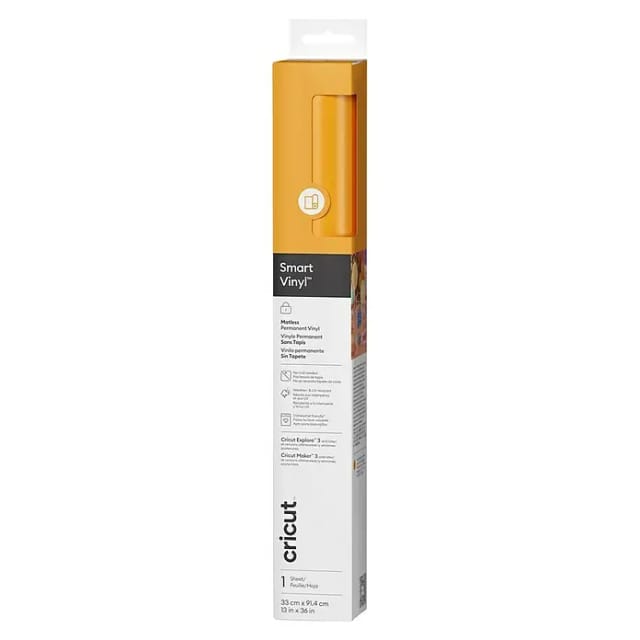 Cricut Vinylfolie Smart Vinyl Permanent (1 Stk., Maisgelb, 91,4 x 33 cm, Selbstklebend)
