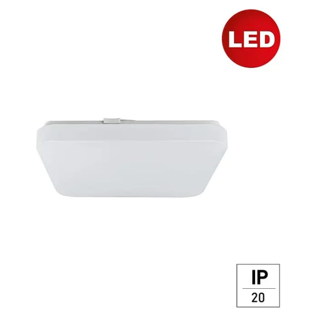 E2 elektro LED-Wand- & Deckenleuchte White Q (18 W, L x B x H: 28 x 28 x 5,7 cm, Weiß, Weiß, Warmweiß)