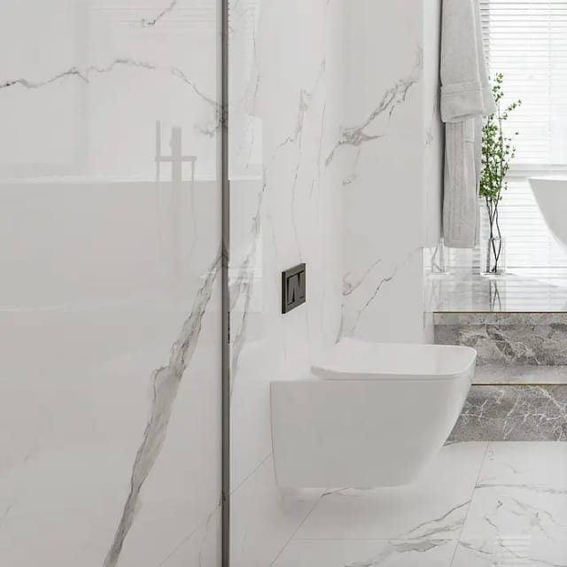 Wandpaneel Marble Venet (260 cm x 90 cm x 4 mm, Weiß)