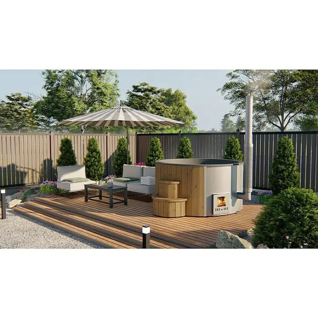Tuindeco Hot Tub Deluxe (200 cm, Kiefer, Natur, Max. Personenzahl: 6 Stk.)