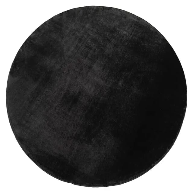 Kurzflorteppich Joy (Schwarz, Durchmesser: 80 cm, 100 % Polyester)