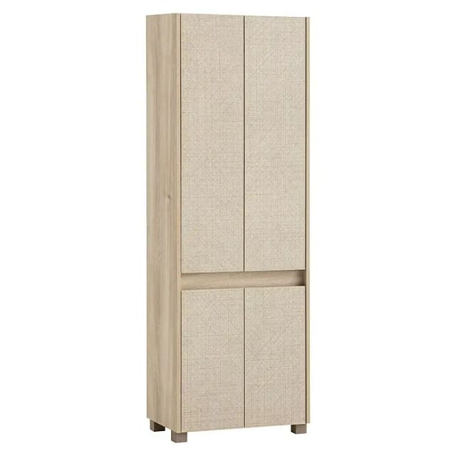 Schildmeyer Sander Hochschrank (B x T x H: 57 x 33 x 164,5 cm, Weißeiche/Canasta, Matt)