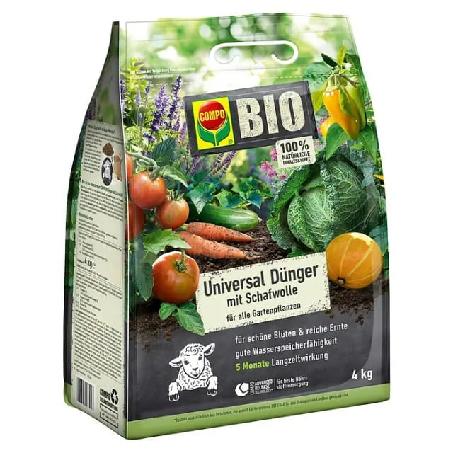Compo Bio-Schafwolldünger Universal (4 kg, Gartenpflanzen)