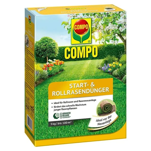 Compo Langzeitdünger Start- & Rollrasen (3 kg, Max. Anwendungsfläche: 100 m²)