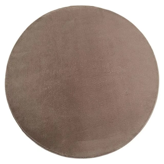 Kurzflorteppich Joy (Mokka, Durchmesser: 80 cm, 100 % Polyester)