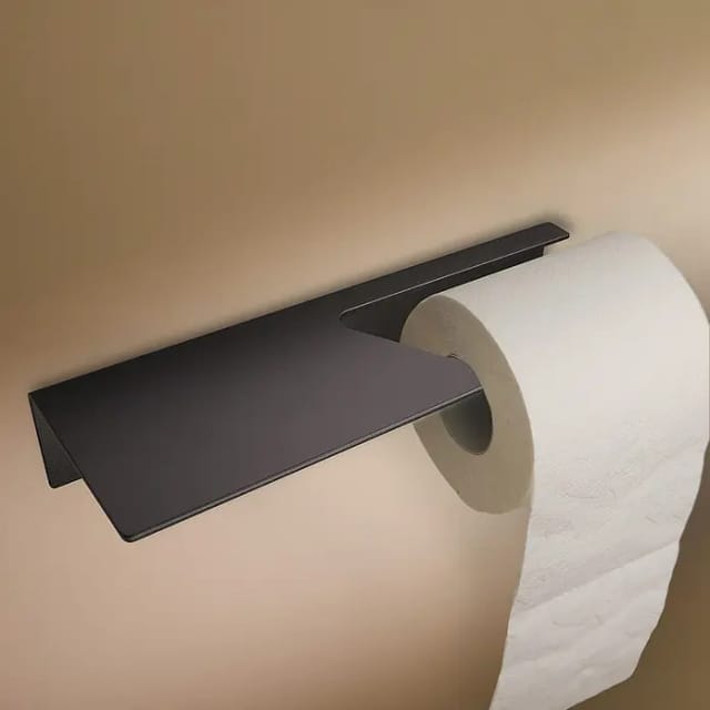 Designfabrik Hamburg Toilettenpapierhalter (Mit Ablage, Schwarz, Matt)