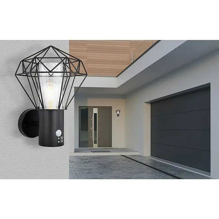 Globo LED-Außenwandleuchte Horace (7 W, Ø x H: 22,5 x 34 cm, Schwarz, IP44)