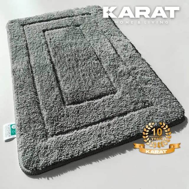 Floordirekt Badteppich Atlantis (80 x 50 cm, Dunkelgrau, 100% Polyester)