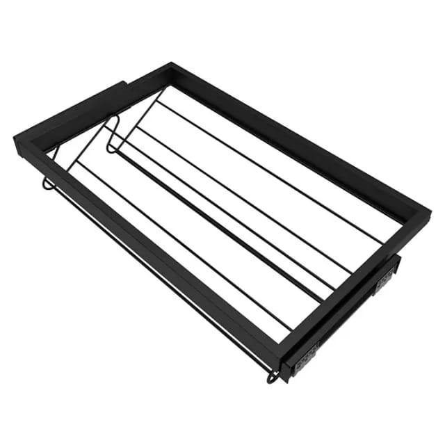 Emuca Schuhauszug (Breitenverstellung: 760 mm - 794 mm, Tiefschwarz)