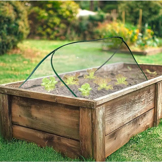 Windhager Hochbeet-Abdeckung Pop Up (L x B x H: 950 x 950 x 500 mm, Transparent/Grün)