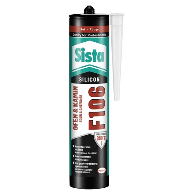 Sista Ofen- & Kaminsilikon F106 (300 ml, Rot)
