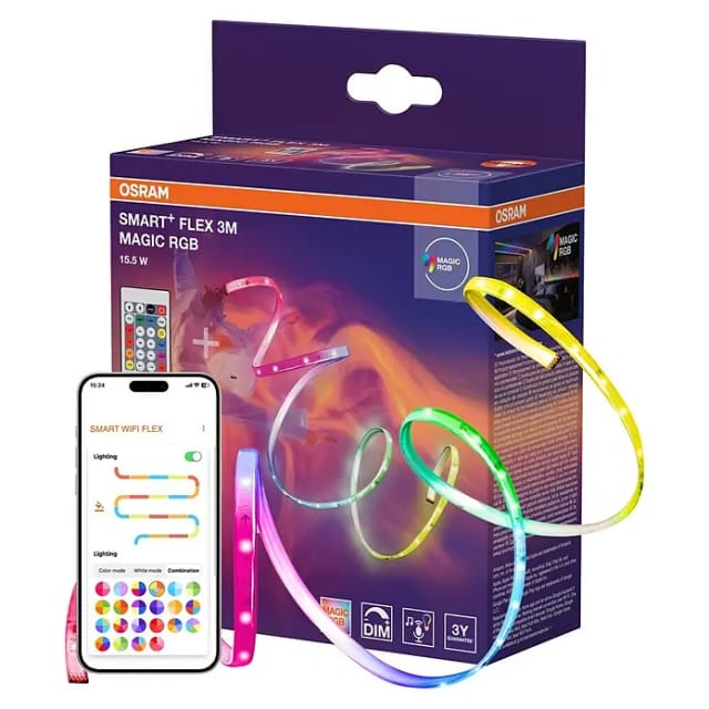 Osram Smart+ LED-Band Flex (Länge: 300 cm, Lichtfarbe: RGB, 15,5 W, 220 V - 240 V)