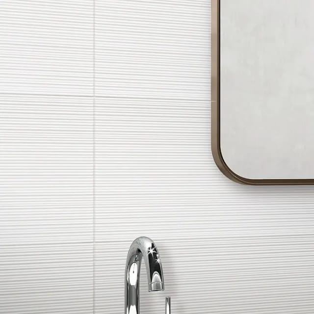DryTile Wandfliese Palazzo Strukturiert Rille (30 x 60 cm, Weiß, Matt)