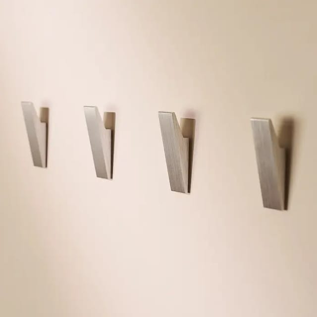 Designfabrik Hamburg Handtuchhaken (4 Stk., Silber gebürtstet, Matt)