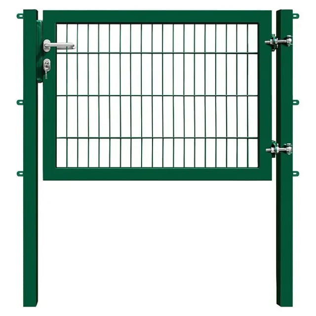 FA-Bausysteme Zauntor Industrietor (1,2 x 0,8 m, Stahl, Moosgrün, 1-Flügel, Drahtstärke 6/5/6 mm)