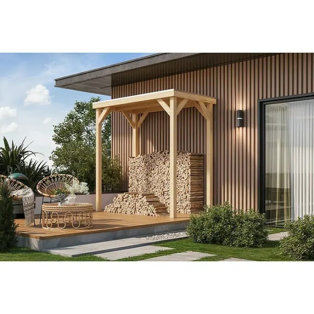 Karibu Gartenpavillon Cubeco (231 x 124,5 cm, Holz, Natur)