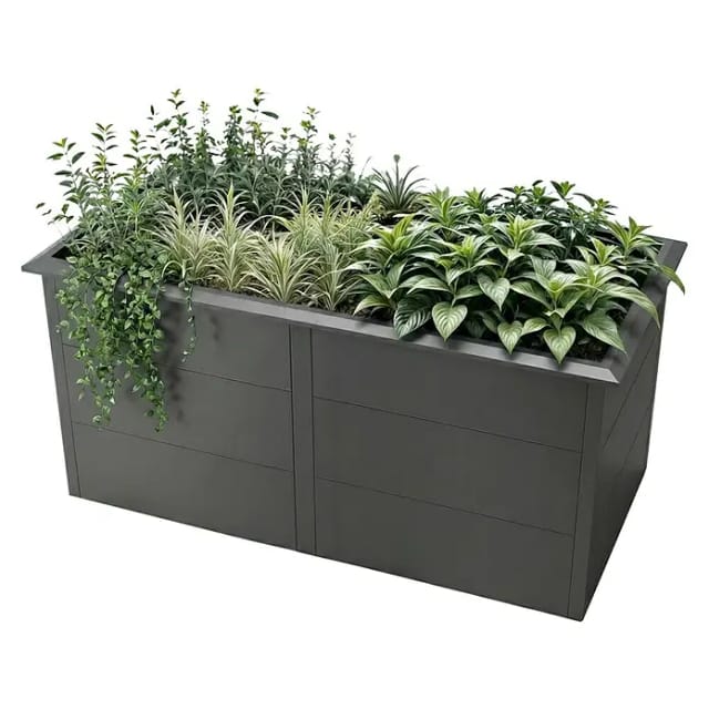 Metzler Hochbeet (206 x 106 x 77 cm, Stahl, Eisenglimmer)