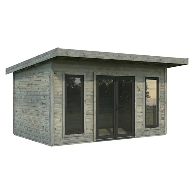 Palmako Gartenhaus Aurelia (Außenmaß inkl. Dachüberstand (B x T): 490 x 404 cm, Holz, Grau)