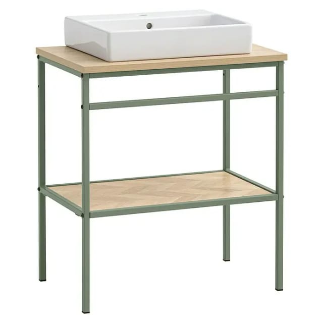 Schildmeyer Lorna Badmöbel-Set (Gesamtbreite Badmöbel: 70 cm, Eiche Hell/Pistazie, Matt)