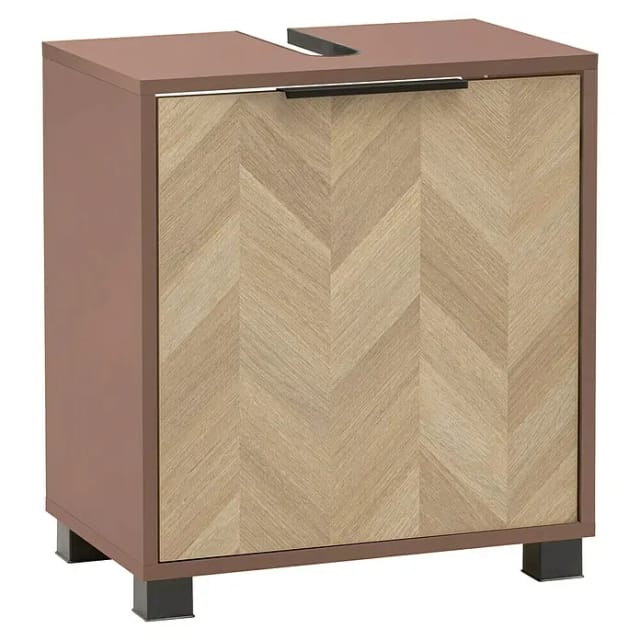 Schildmeyer Piazza Waschtischunterschrank (B x T x H: 50 x 33 x 56 cm, Eiche/Mauve, Matt)