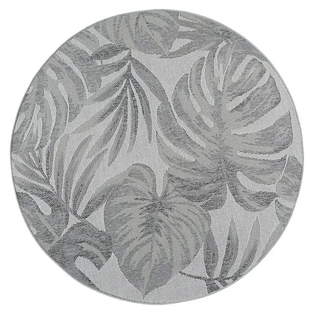 Outdoor-Teppich Desert 1302 (Grau, Durchmesser: 120 cm, 100 % Polypropylen)