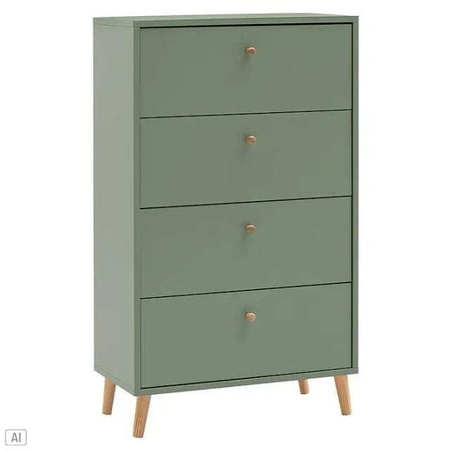 Schildmeyer Bjarne Kommode (L x B x H: 33 x 60 x 101,3 cm, Pistazie, Anzahl Schubladen: 4 Stk.)
