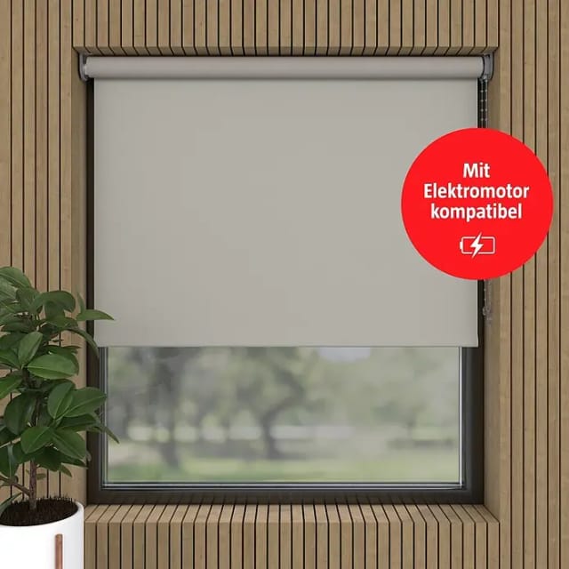 Verdunkelungsrollo (B x H: 60 x 190 cm, Hellgrau, 100 % Polyester)